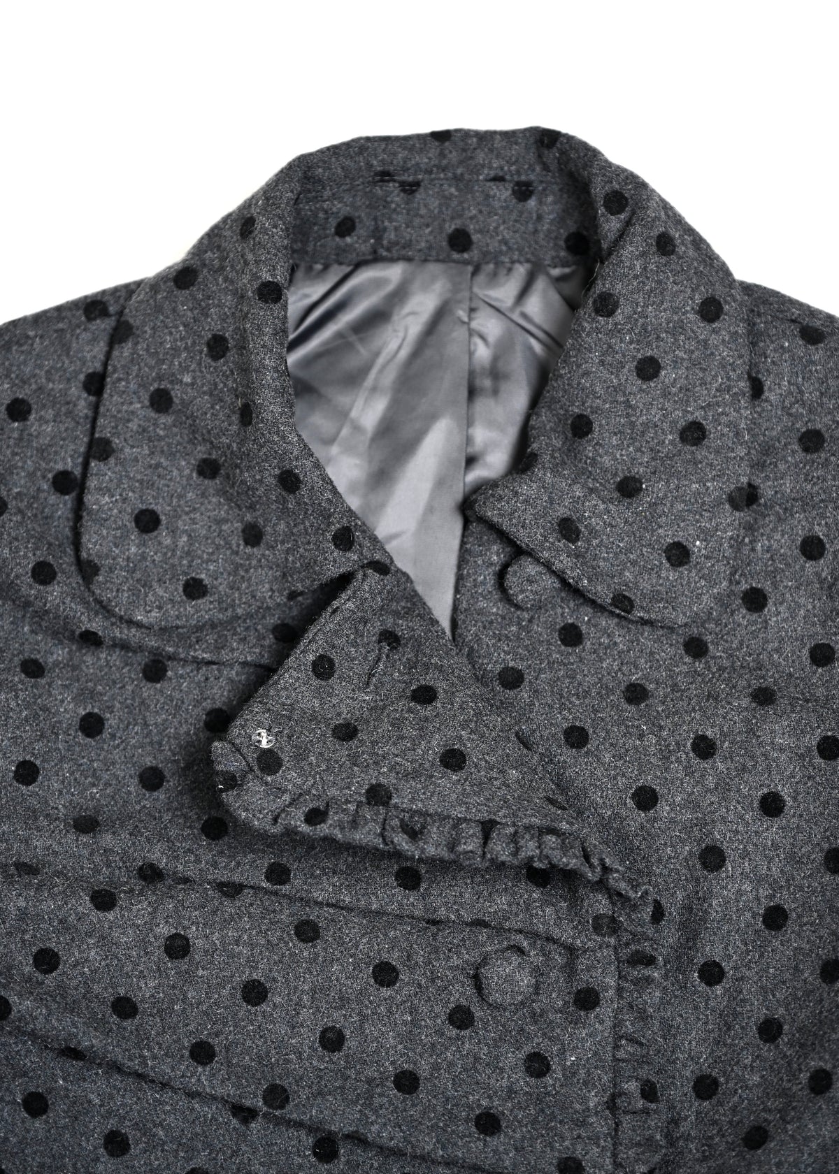 button up wool dot jacket