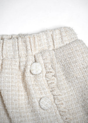 button frill tweed skirt