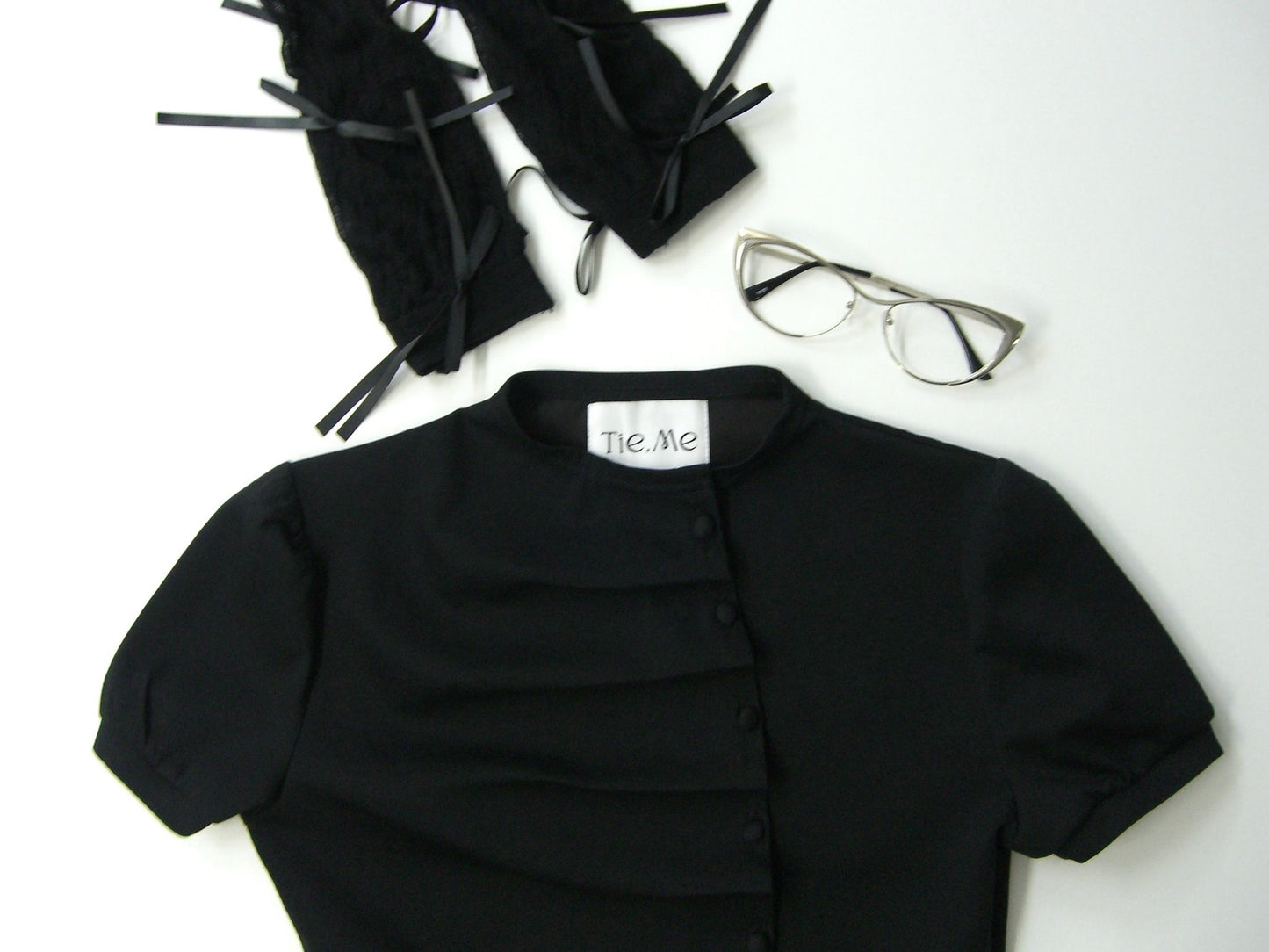 button up T-shirt-BLACK