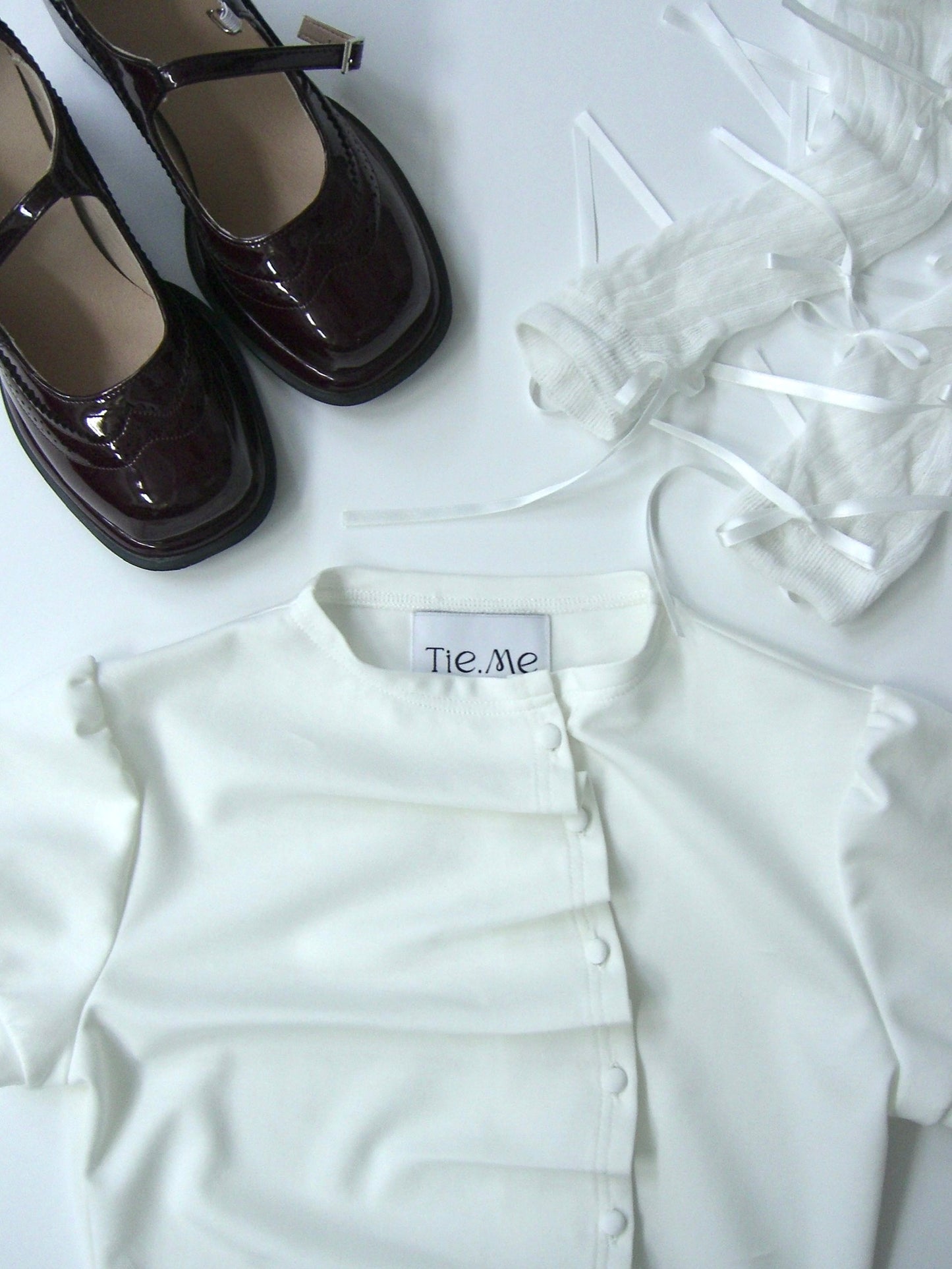 button up T-shirt-WHITE