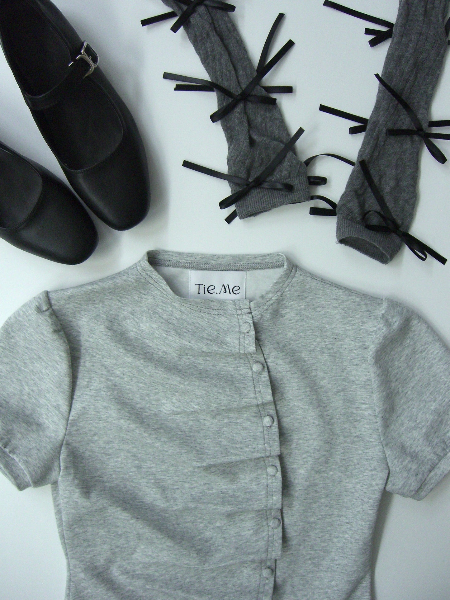 button up T-shirt-GRAY