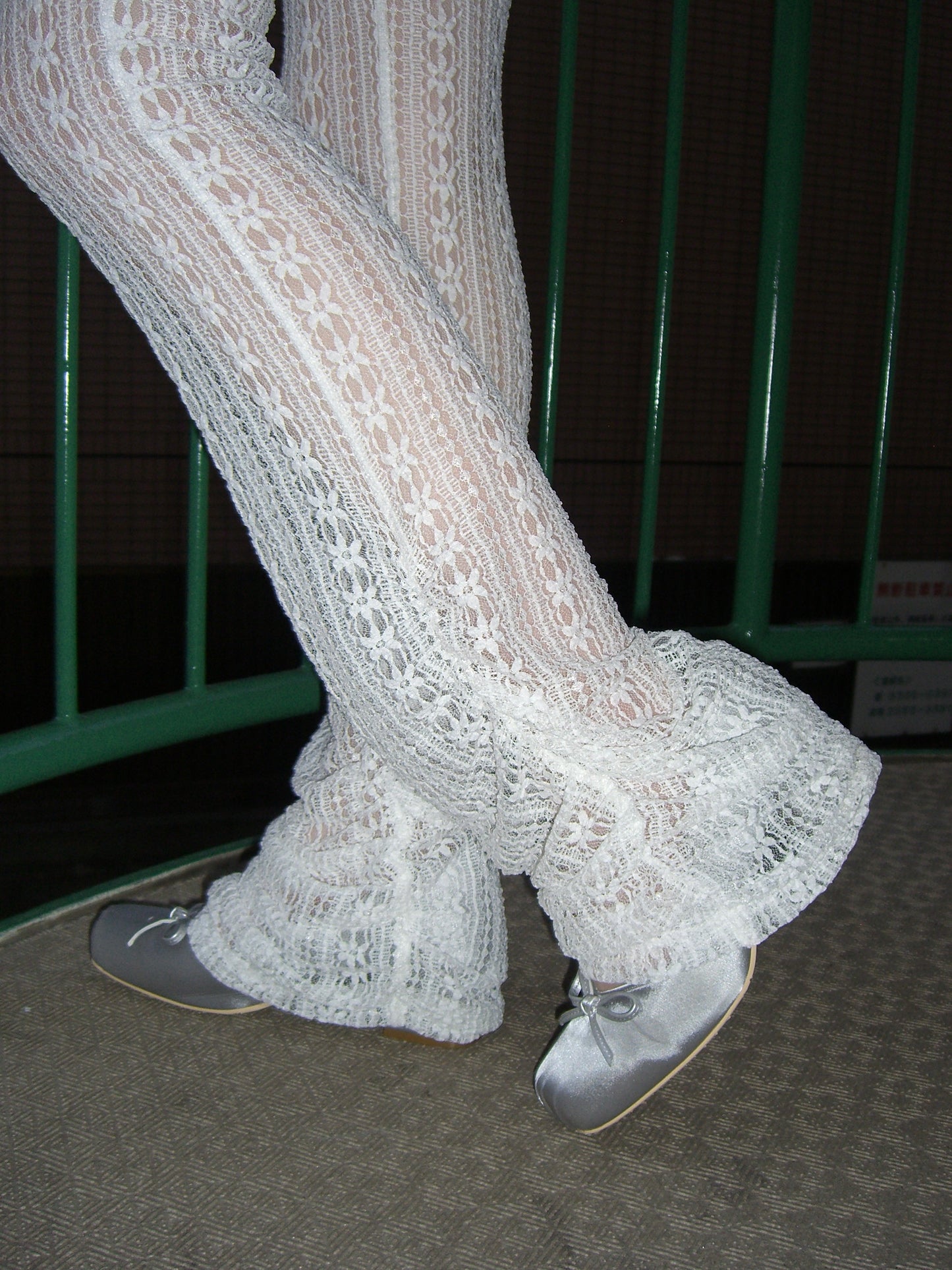 「want to be with lace」pants-WHITE