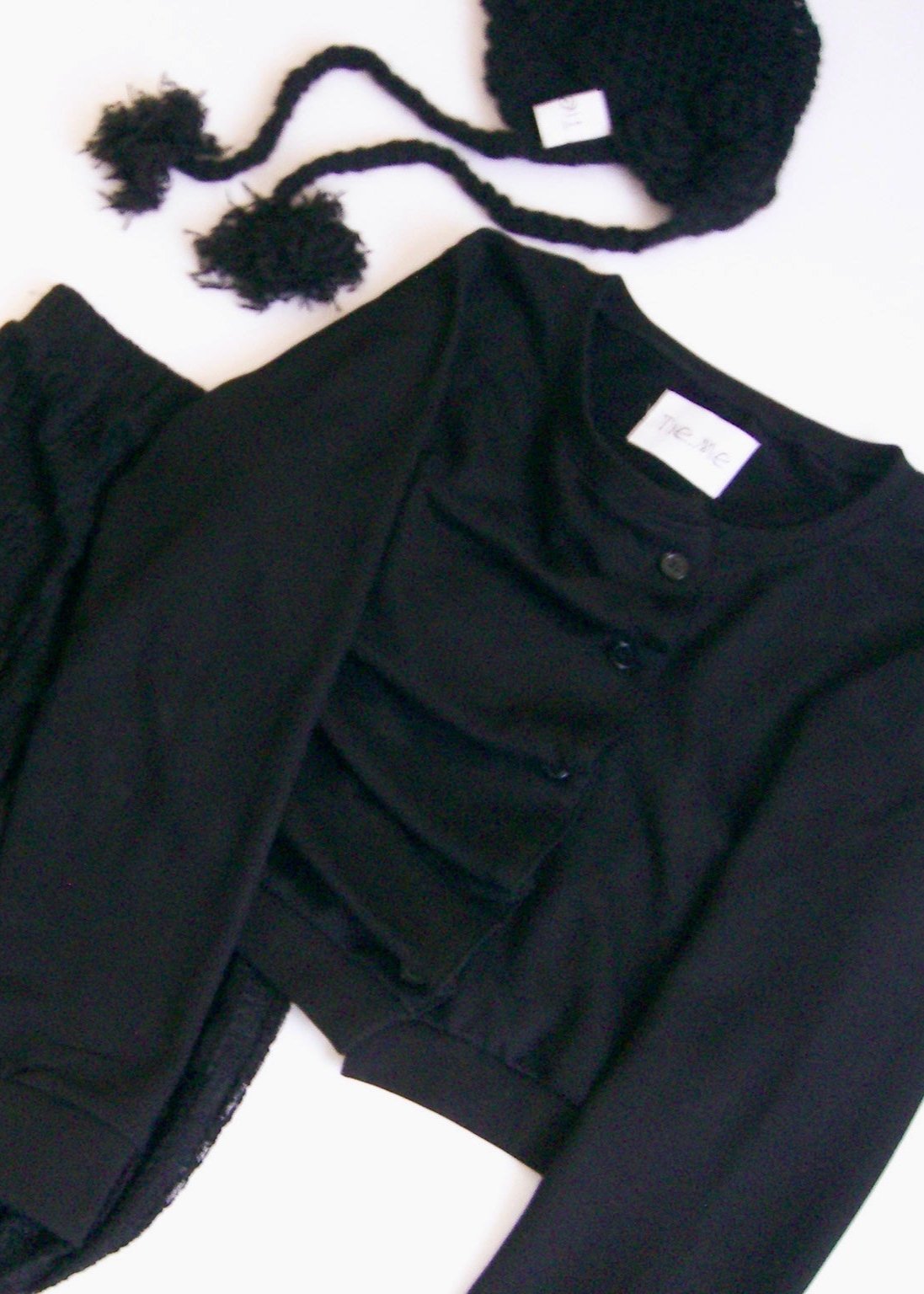 button up sweatshirt-BLACK