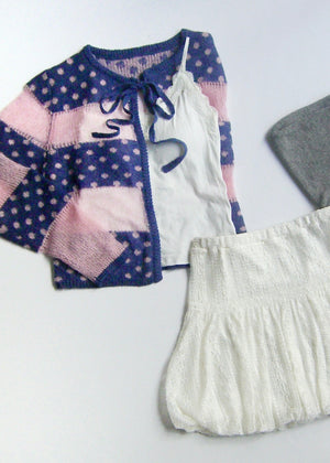 color dot knit cardigan