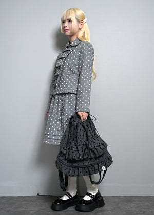velvet dot woolly frill knapsack