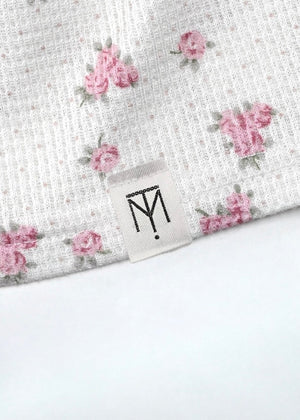 【8月初旬発送】flower waffle ribbon tunic