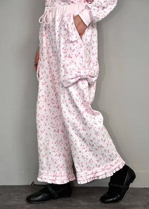 flower waffle ribbonful lounge pants