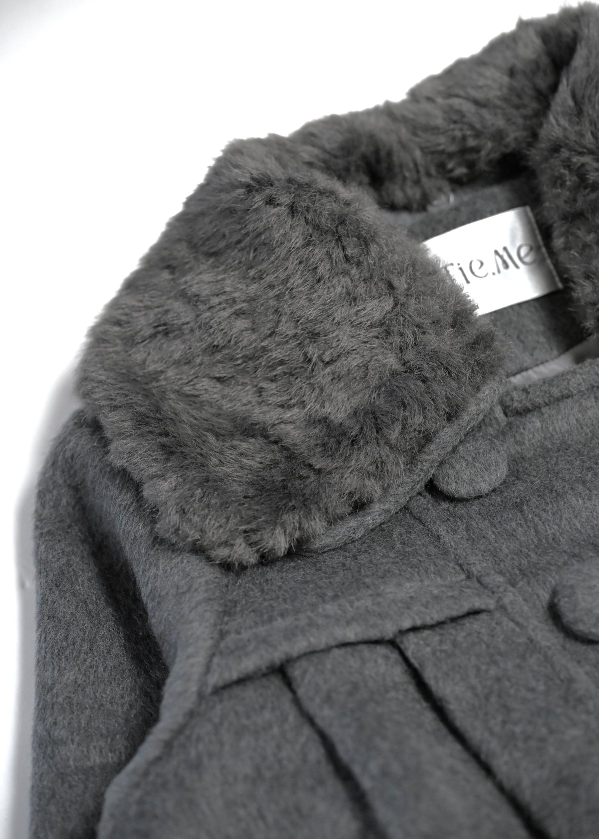 grace fur collar wool long coat