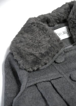 grace fur collar wool long coat