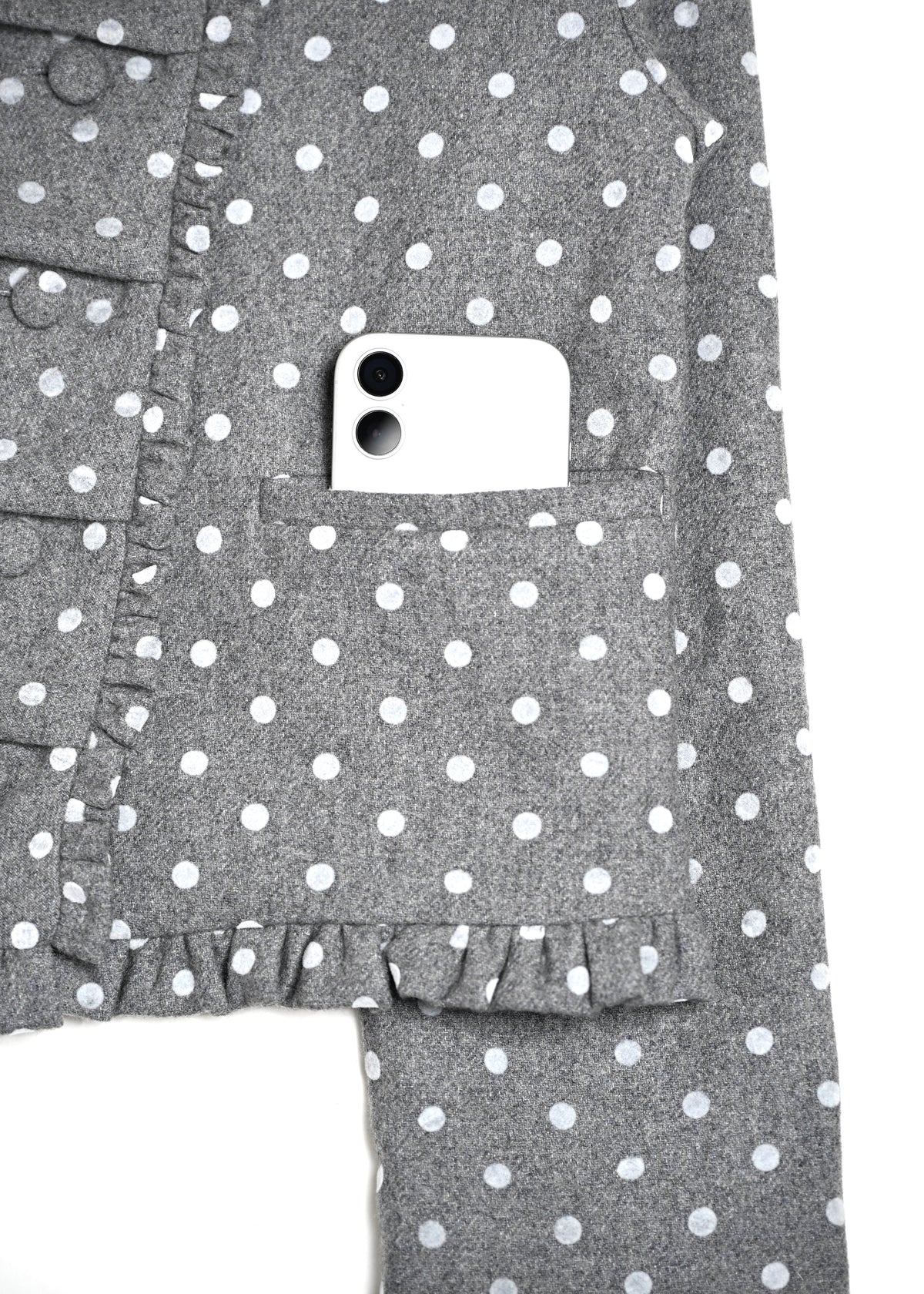 button up wool dot jacket