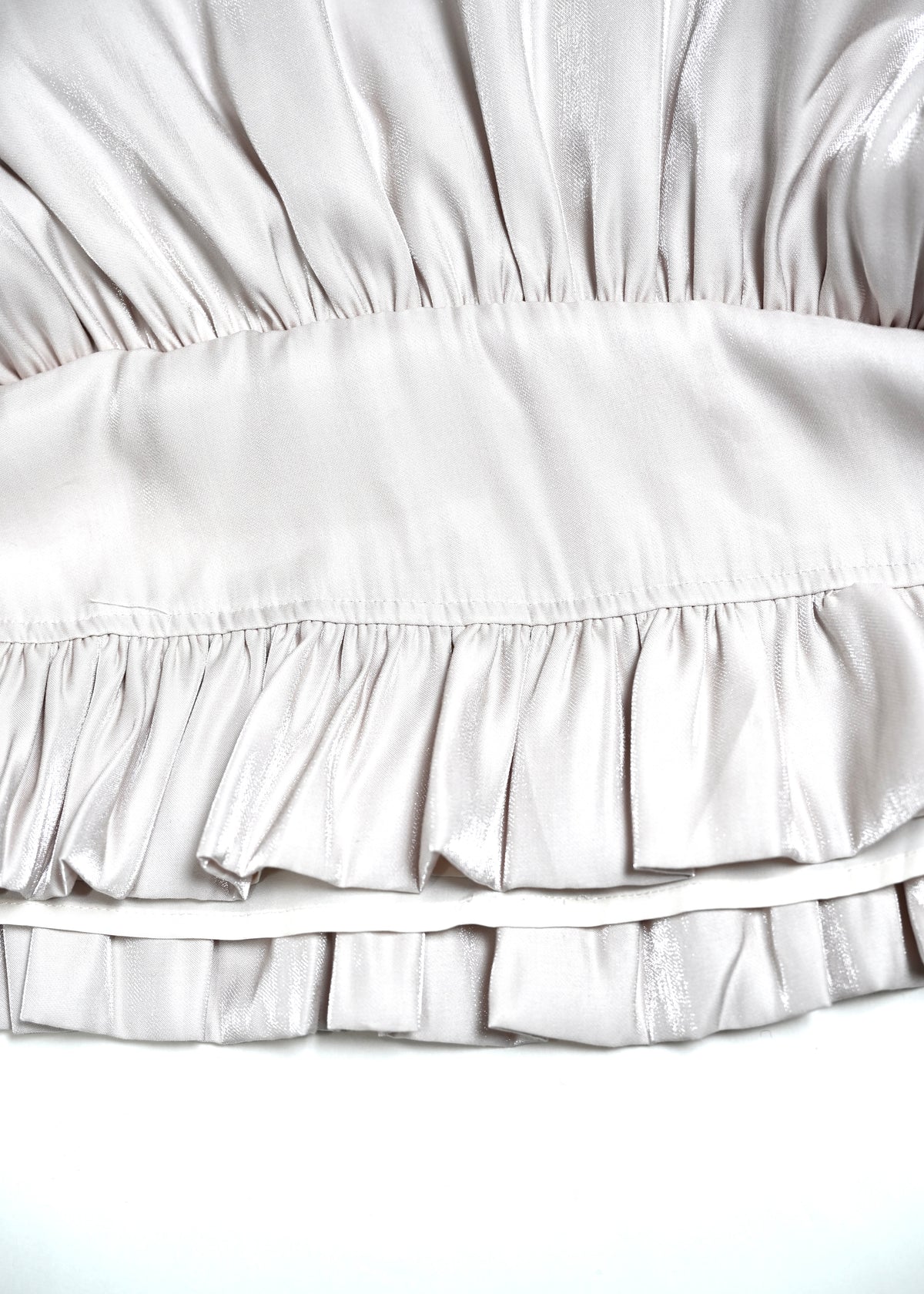 cargo frill shimmer tiered skirt
