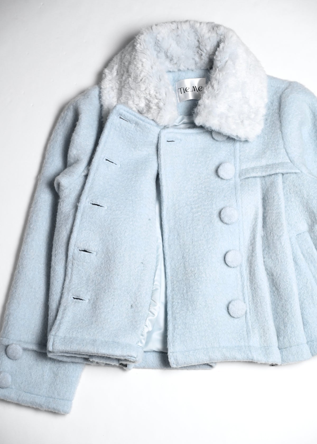 grace fur collar wool coat