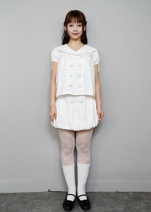 cotton dot stitch balloon skirt