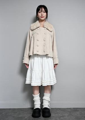 grace fur collar wool coat