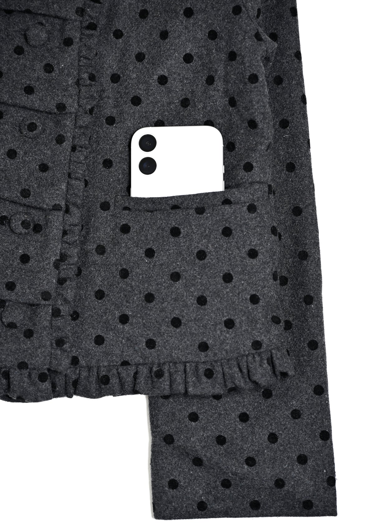 button up wool dot jacket