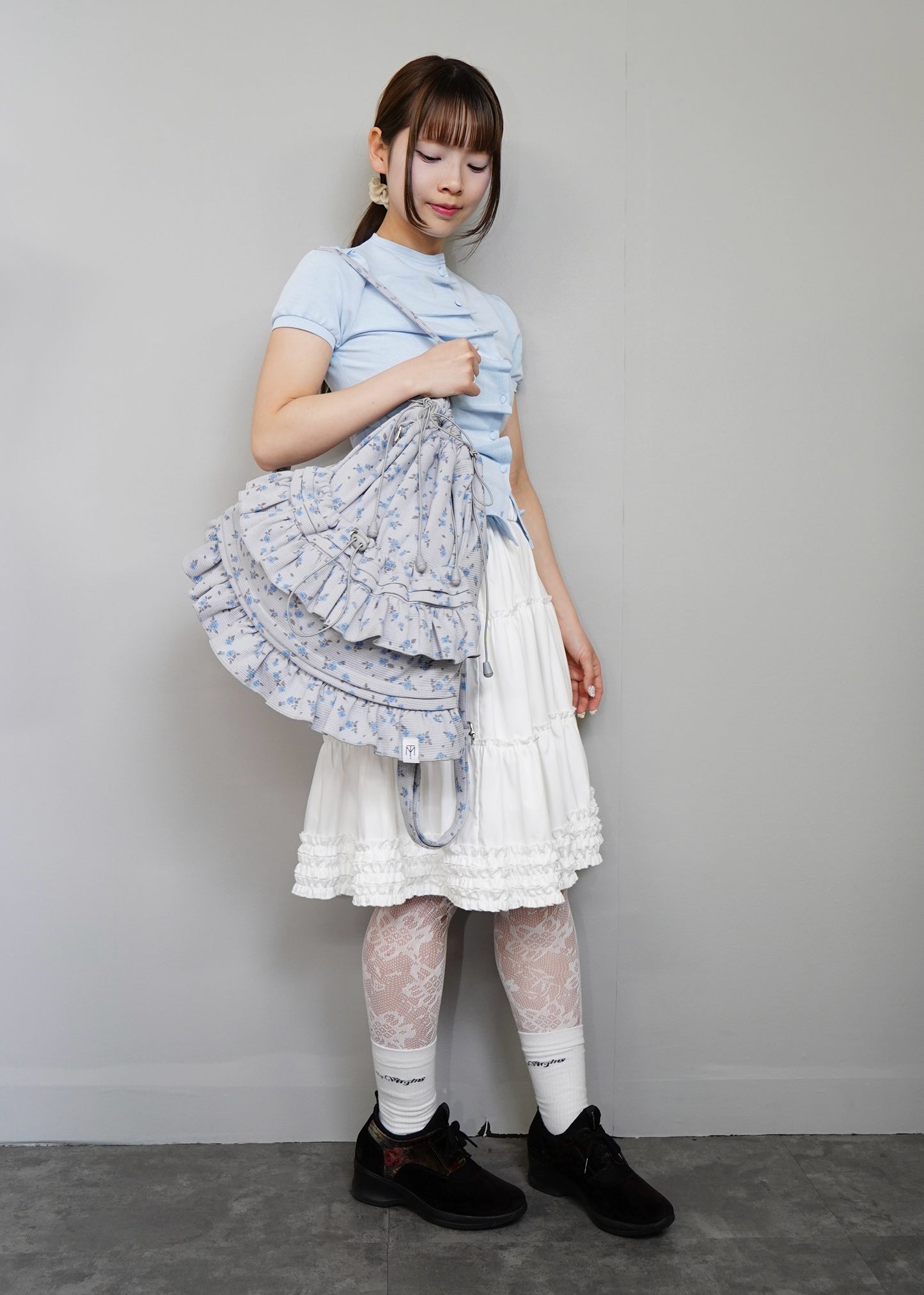flower waffle frill knapsack