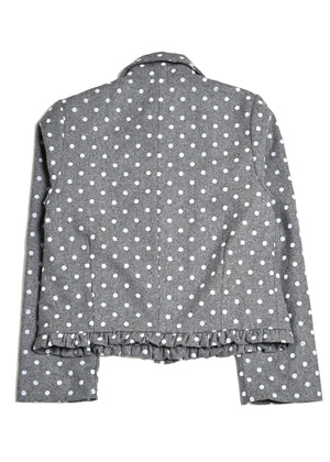 button up wool dot jacket