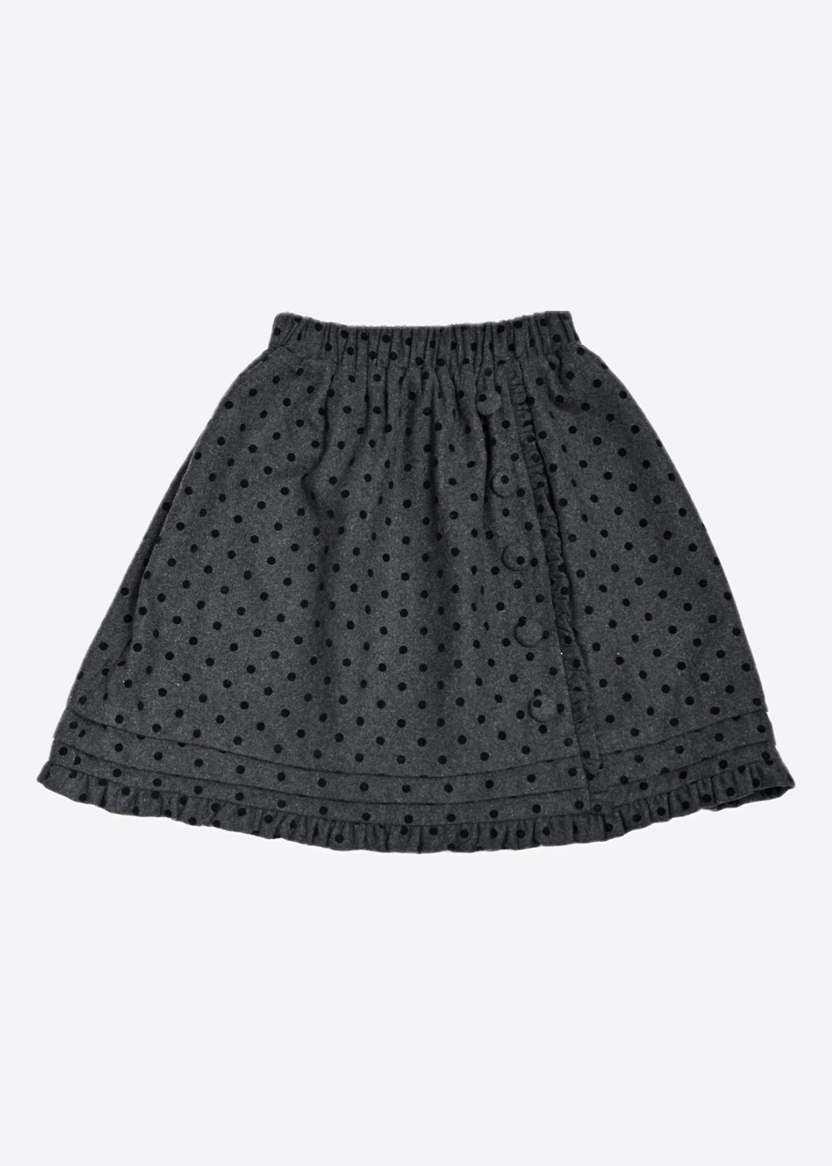 button frill wool dot skirt