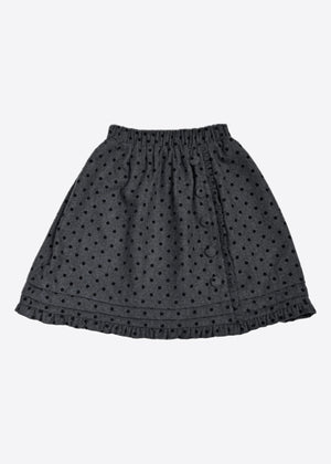 button frill wool dot skirt