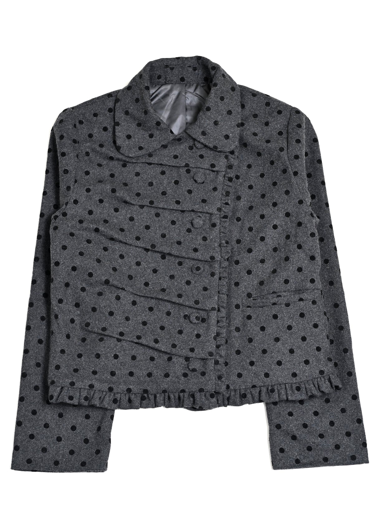 button up wool dot jacket
