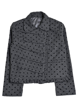 button up wool dot jacket