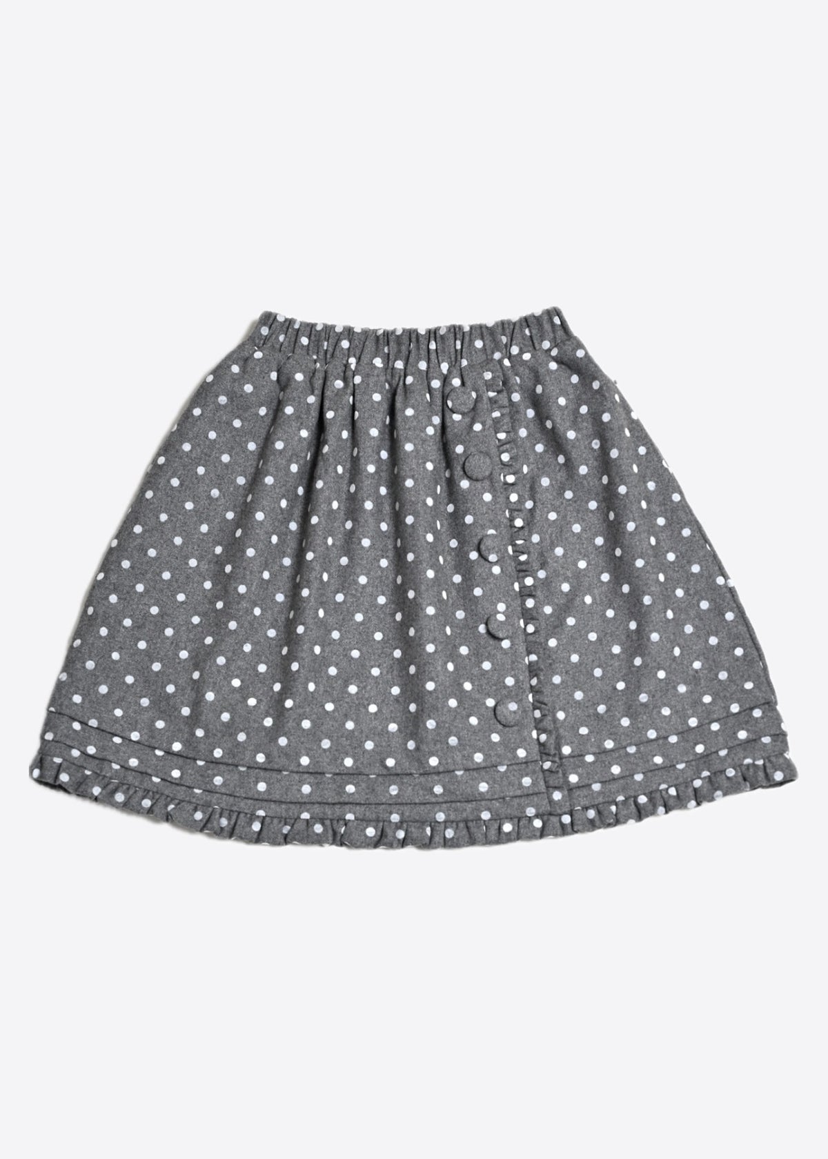 button frill wool dot skirt