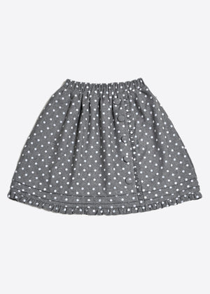 button frill wool dot skirt