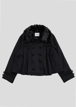 【新色黒追加発売】grace fur collar wool coat