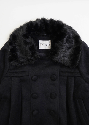 【新色黒追加発売】grace fur collar wool coat