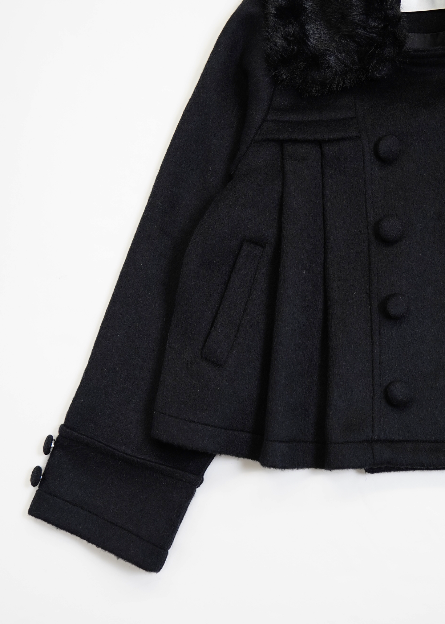 【新色黒追加発売】grace fur collar wool coat
