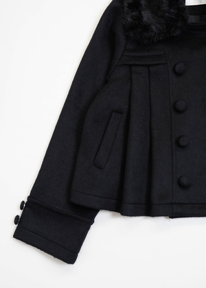 【新色黒追加発売】grace fur collar wool coat