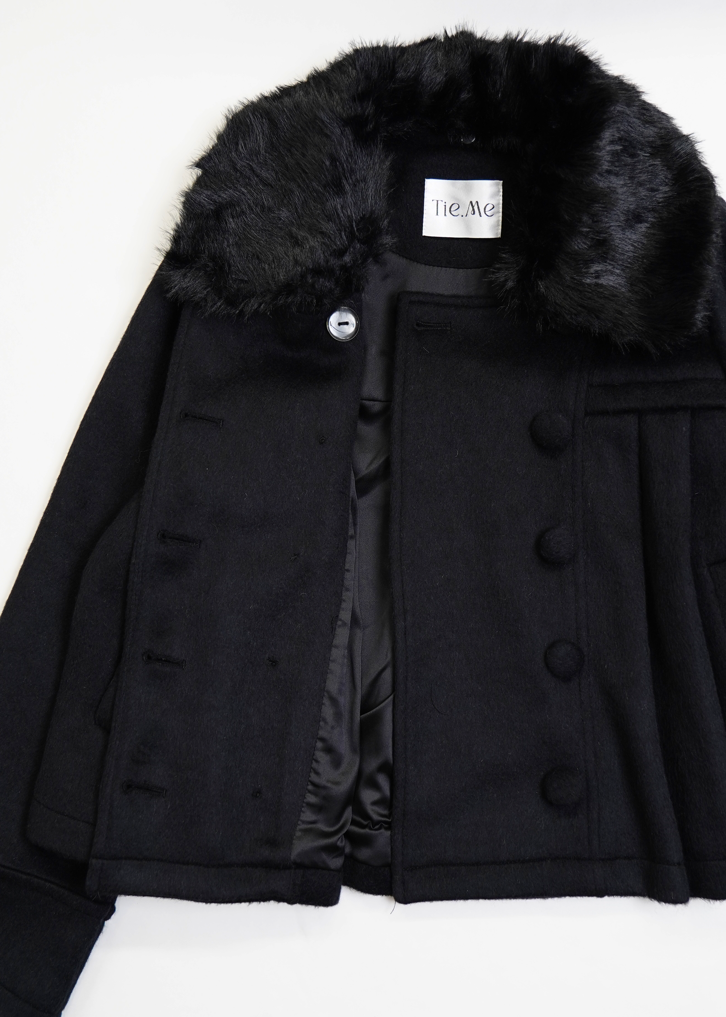 【新色黒追加発売】grace fur collar wool coat