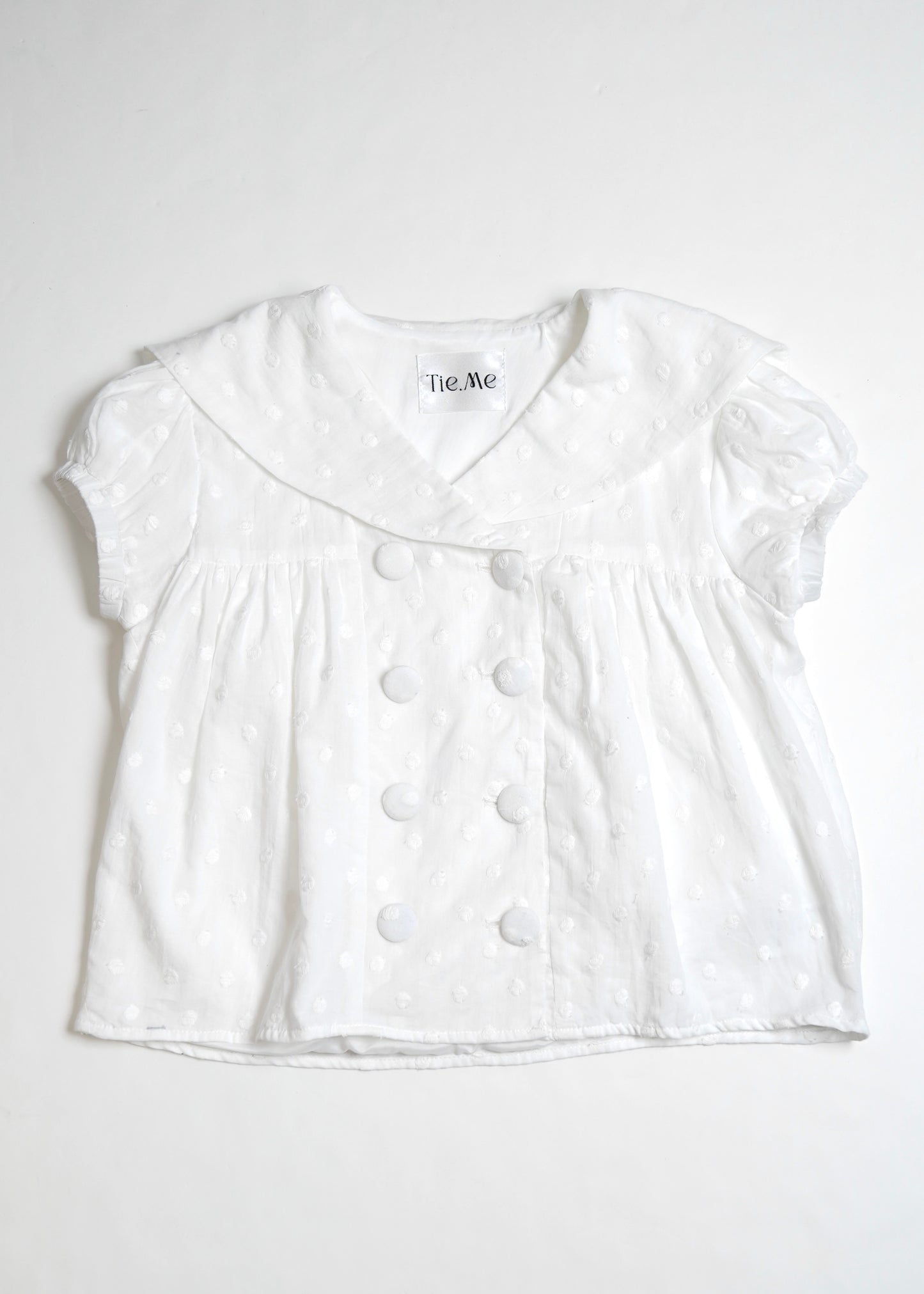 cotton dot stitch sailor blouse