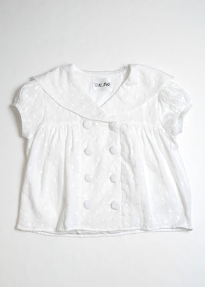cotton dot stitch sailor blouse