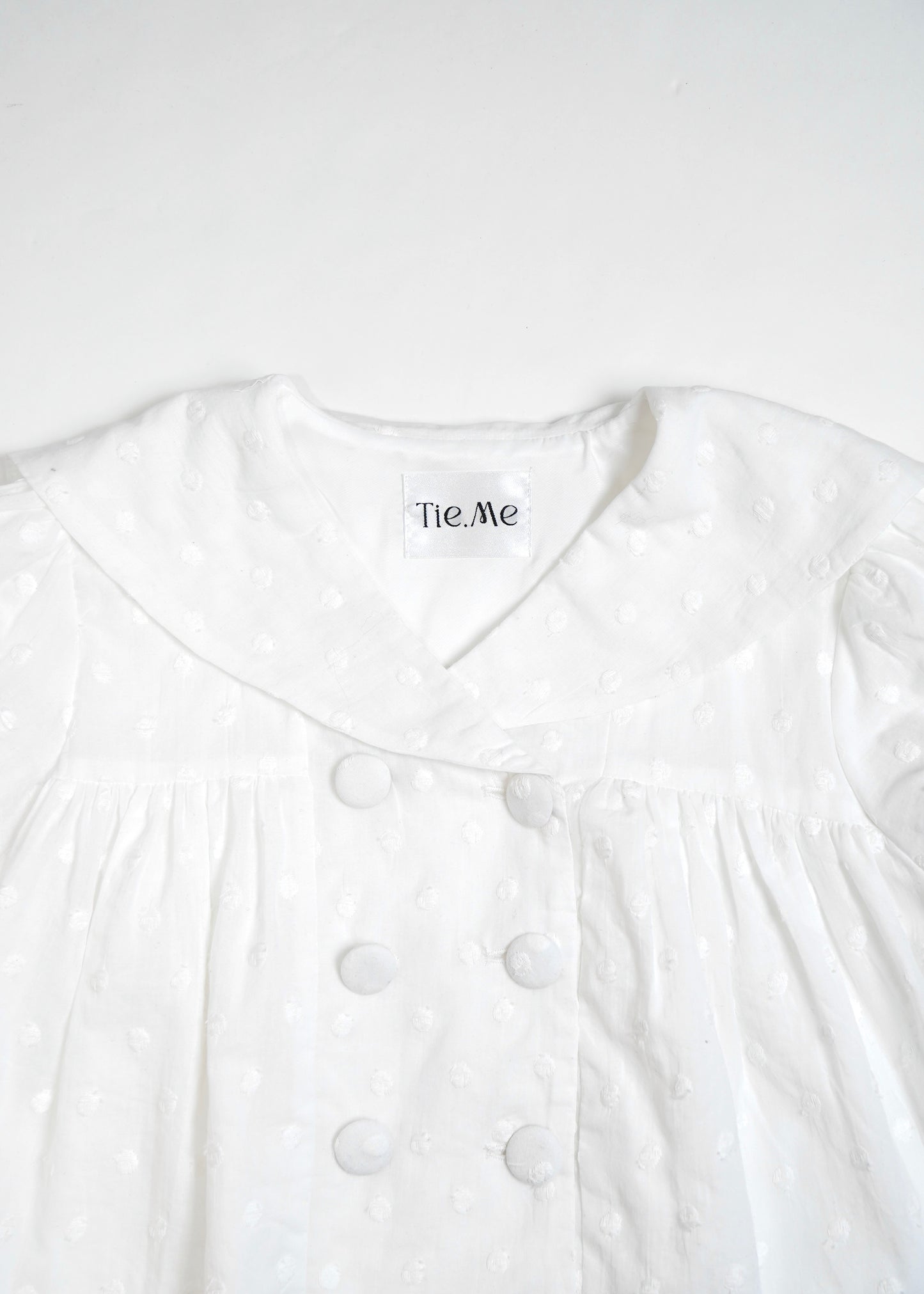 cotton dot stitch sailor blouse