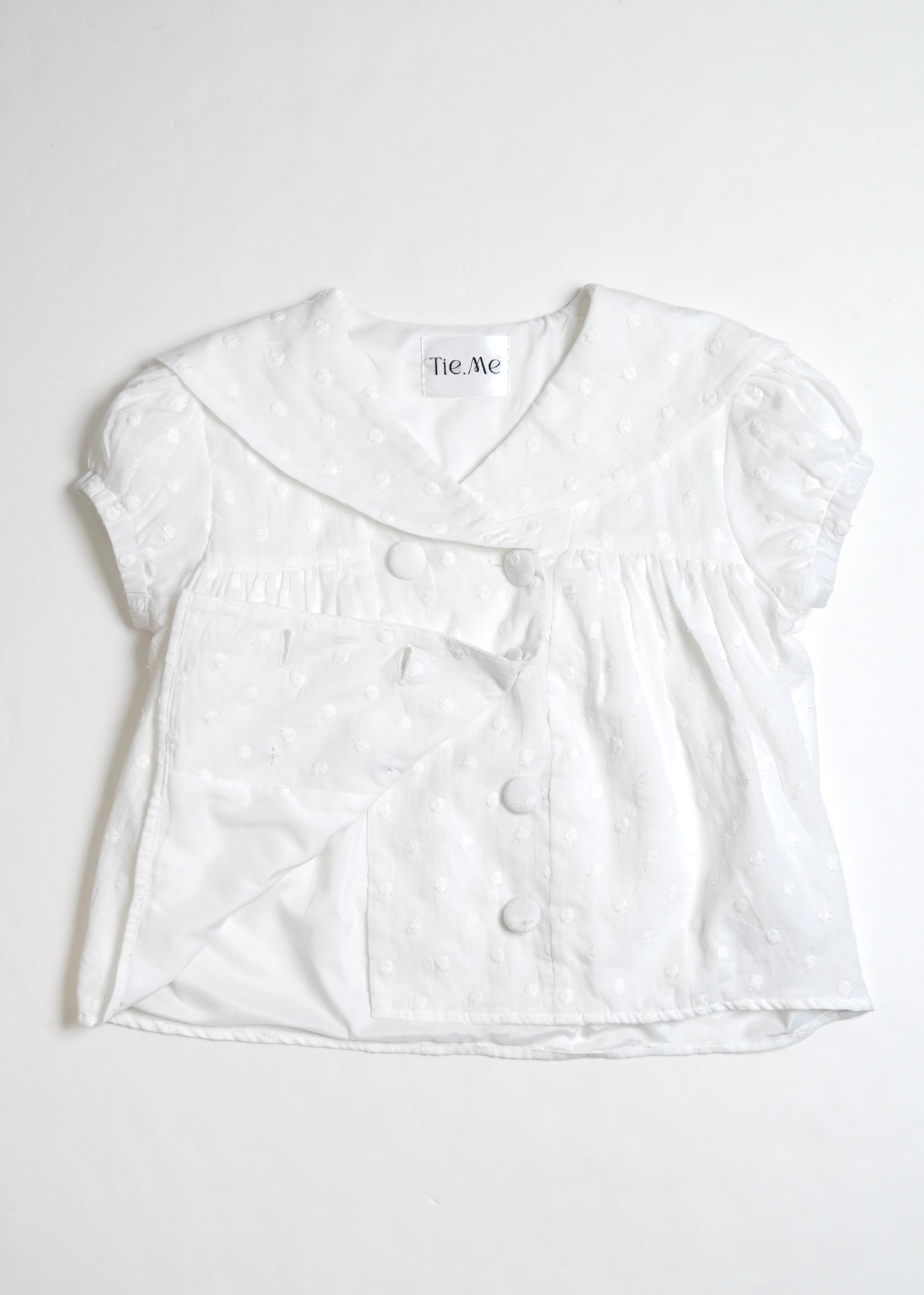 cotton dot stitch sailor blouse