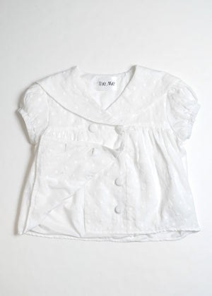cotton dot stitch sailor blouse