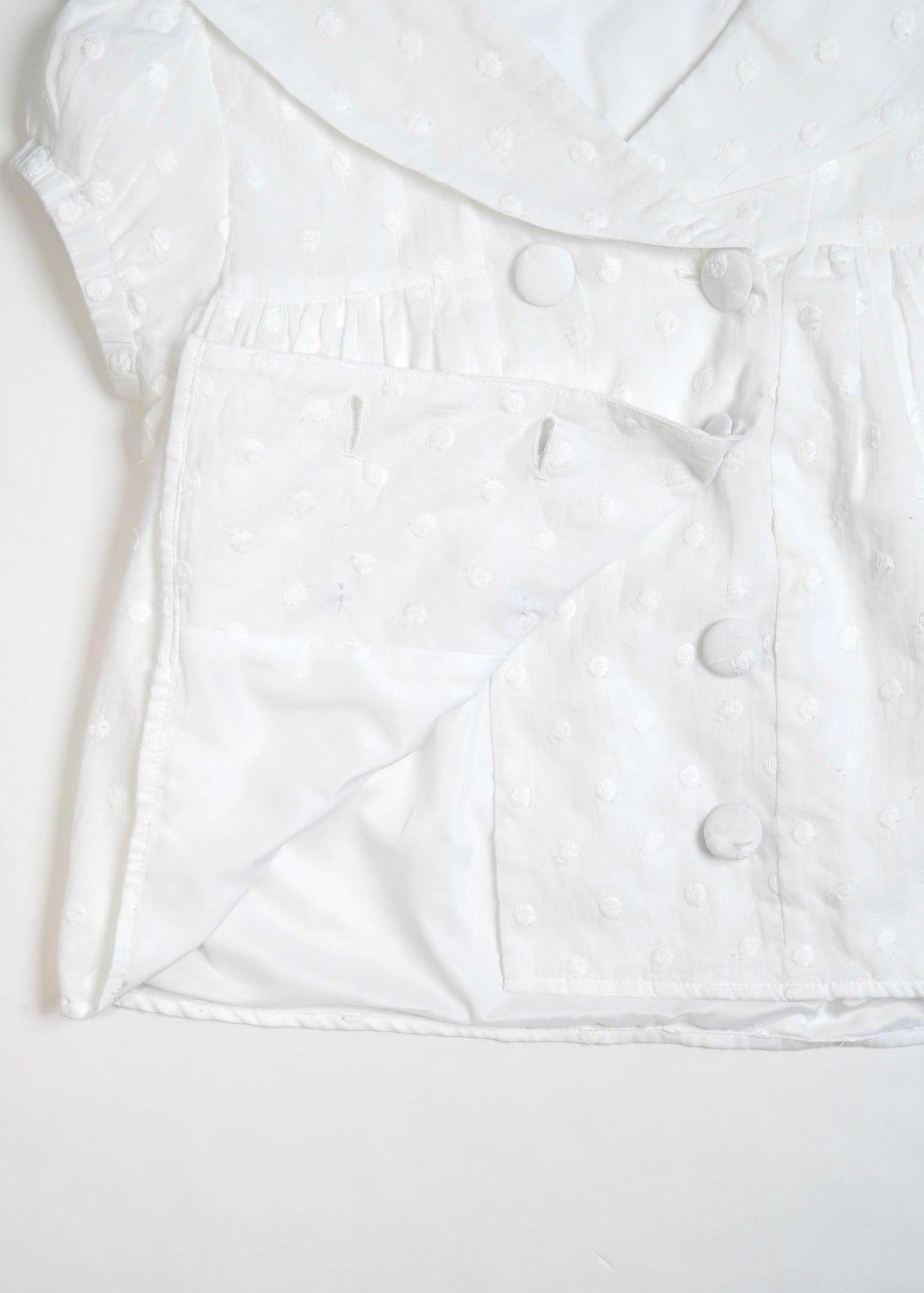 cotton dot stitch sailor blouse