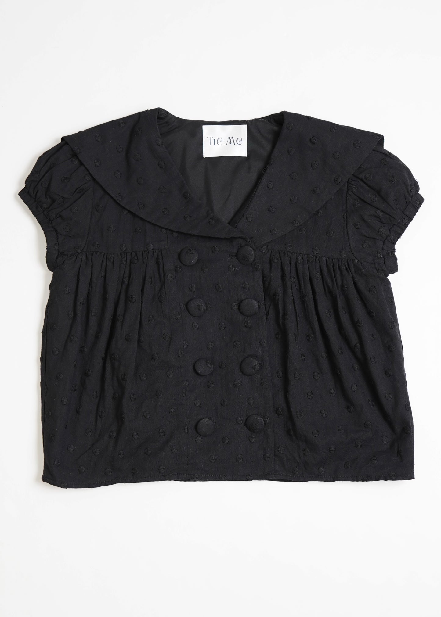 cotton dot stitch sailor blouse