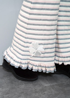 lucky clover stripe flare pants