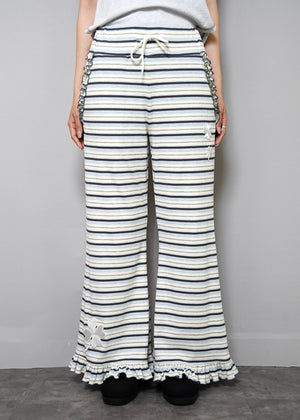 lucky clover stripe flare pants