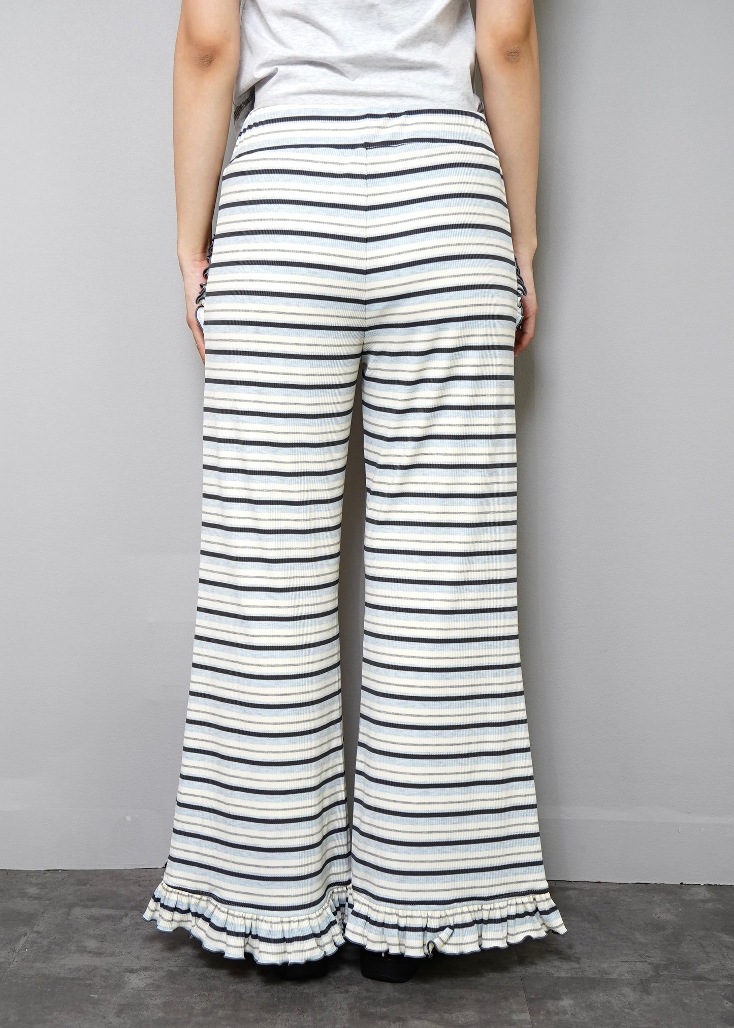 lucky clover stripe flare pants