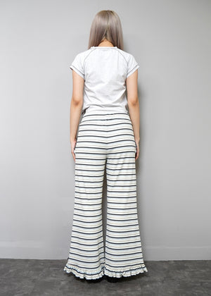 lucky clover stripe flare pants