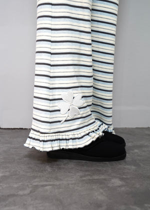 lucky clover stripe flare pants