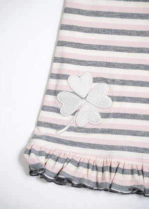 lucky clover stripe flare pants