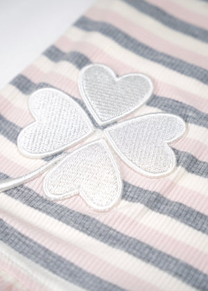 lucky clover stripe flare pants