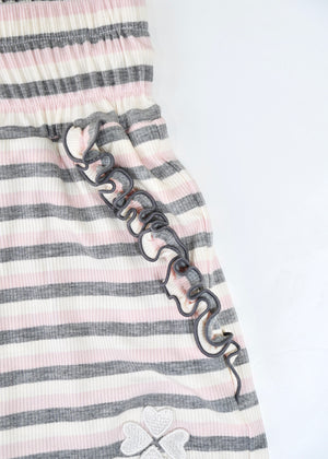 lucky clover stripe flare pants