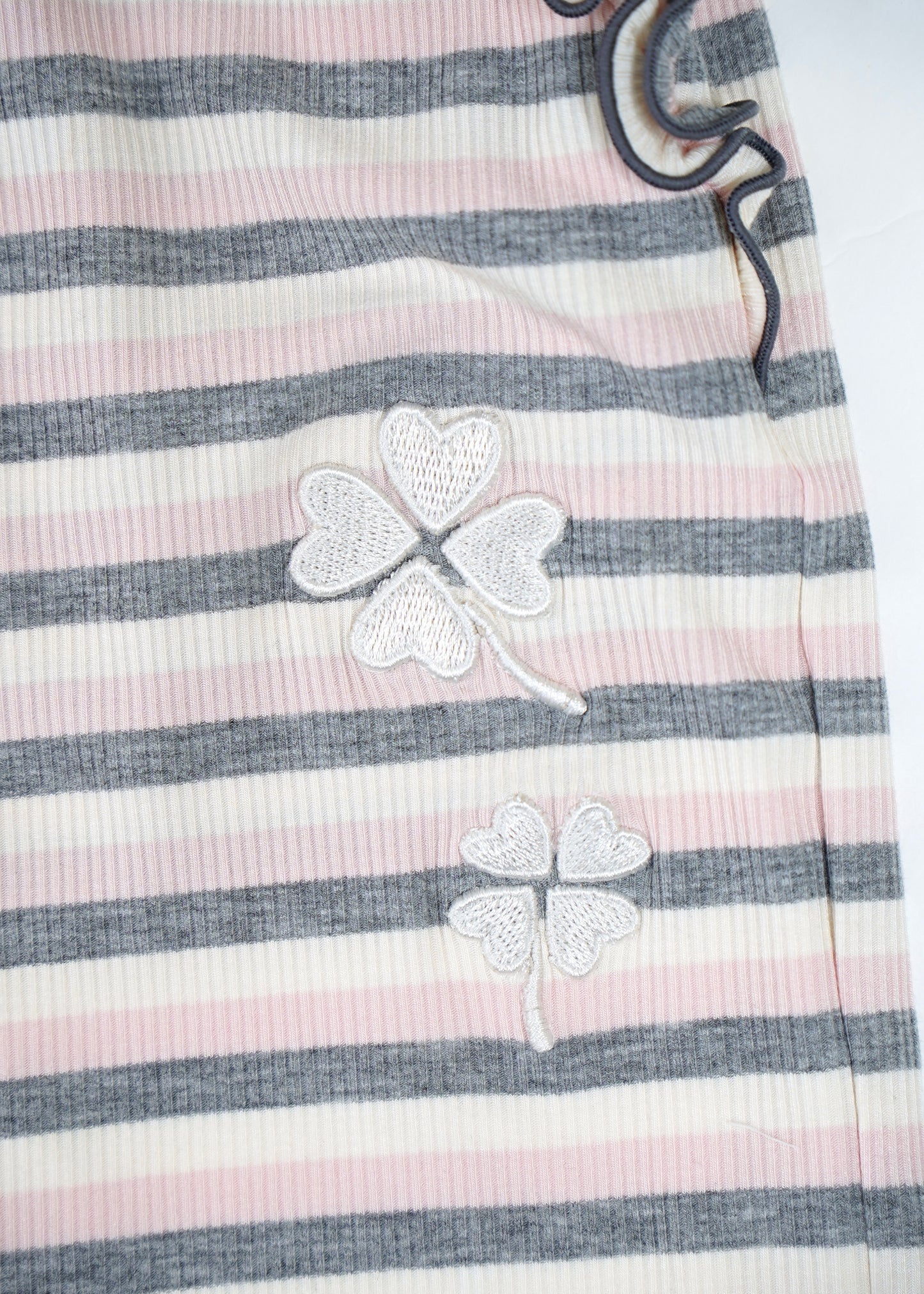 lucky clover stripe flare pants