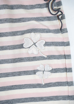 lucky clover stripe flare pants