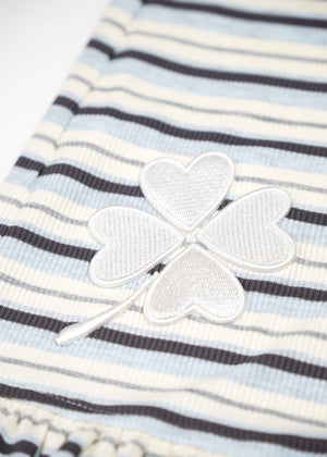 lucky clover stripe flare pants